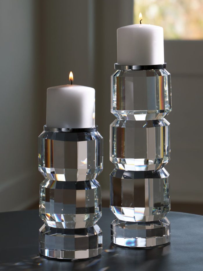Brentley - Clear / Silver Finish - Candle Holder Set (Set of 2) - Image 3