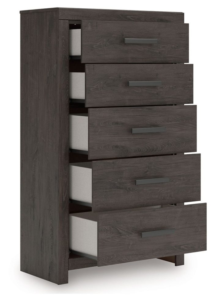 Prendonea - Charcoal - Five Drawer Chest - Image 4