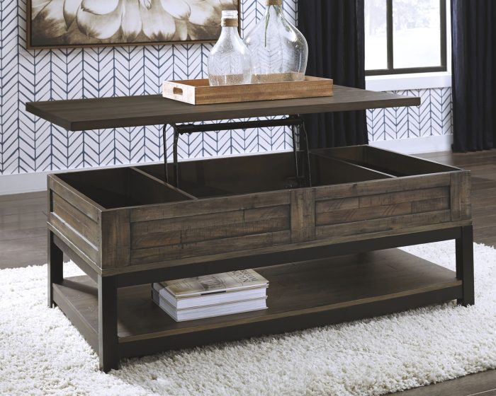 Johurst - Grayish Brown - LIFT TOP COCKTAIL TABLE - Image 2