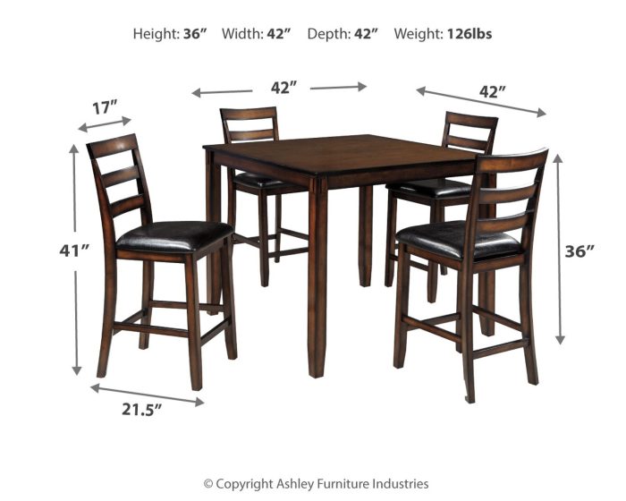 Coviar - Brown - DRM Counter Table Set (Set of 5) - Image 4