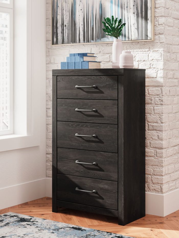 Hollivern - Dark Gray - Five Drawer Chest - Image 2