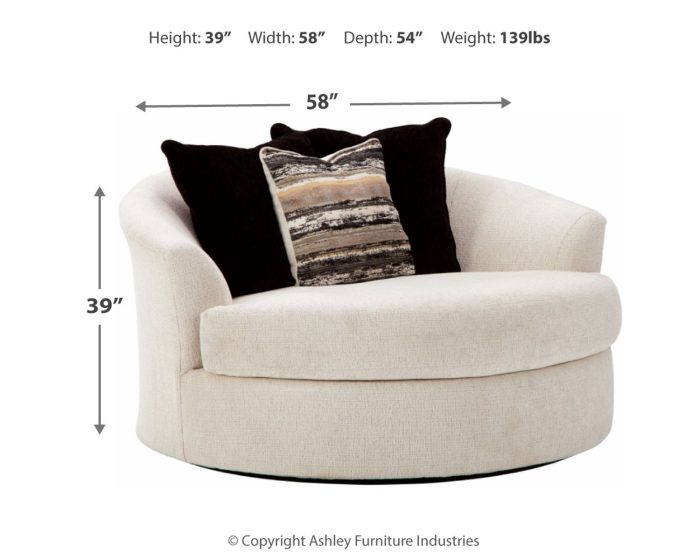 Cambri - Snow - Oversized Round Swivel Chair - Image 3