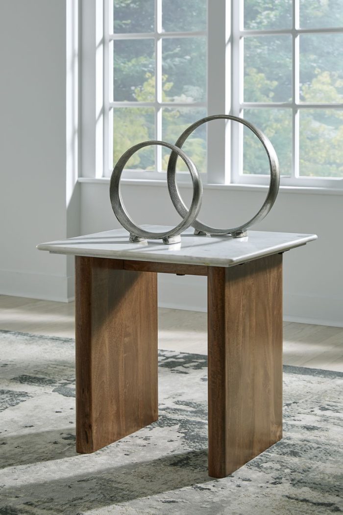 Isanti - Light Brown / White - Rectangular End Table - Image 2
