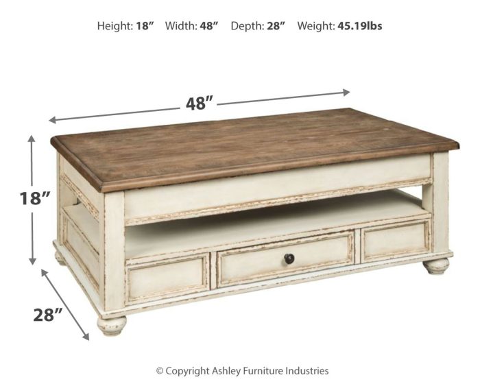 Realyn - White / Brown - Lift Top Cocktail Table - Image 4