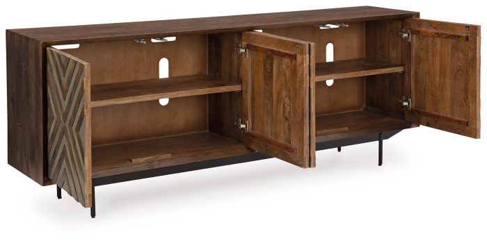 Dreggan - Brown / Gold Finish - Accent Cabinet - Image 4