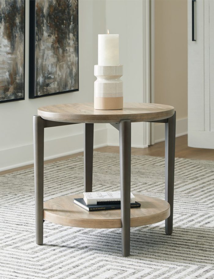 Dyonton - Light Grayish Brown - Round End Table - Image 4