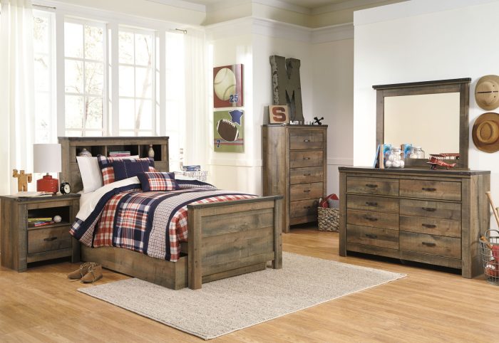 Trinell - Brown - Twin Bookcase Bed With 1 Large Storage Drawer - Image 3