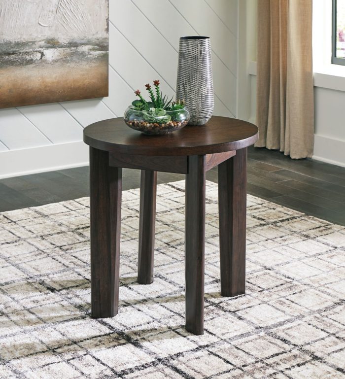 Korestone 2 - Dark Brown - Round End Table - Image 4
