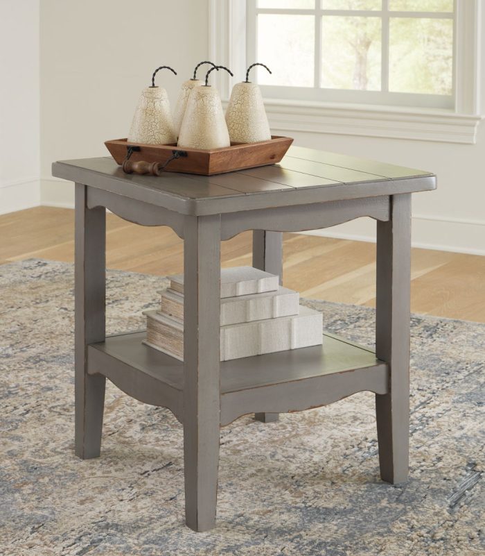 Charina - Antique Gray - Square End Table - Image 2