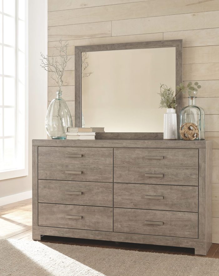 Culverbach - Gray - 5 Pc. - Dresser, Mirror, Queen Upholstered Bed, 2 Nightstands - Image 2