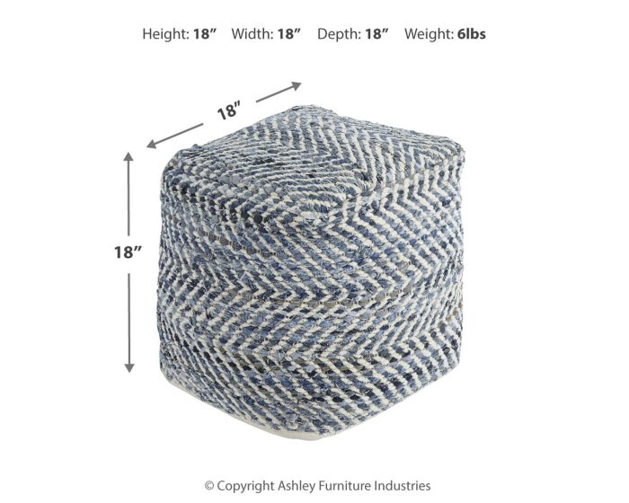 Chevron - Blue - Pouf - Image 4