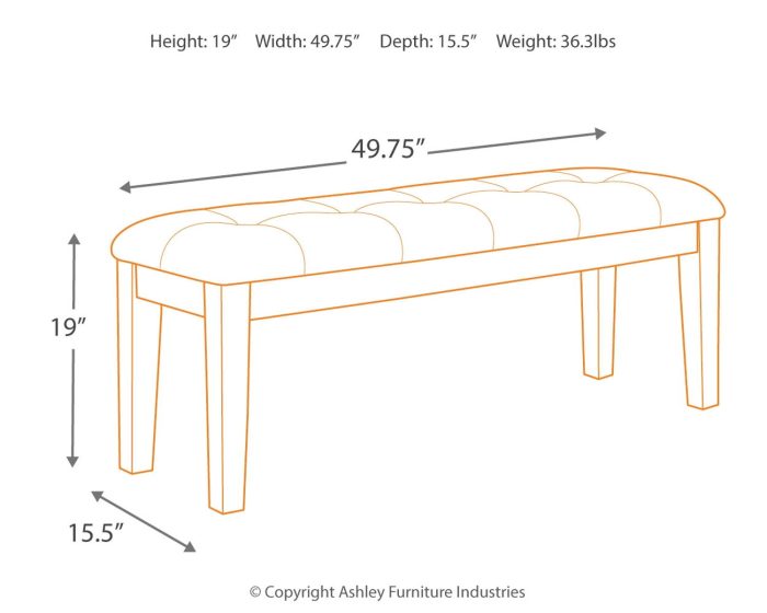 Ralene - Medium Brown - Large UPH Dining Room Bench - Image 3