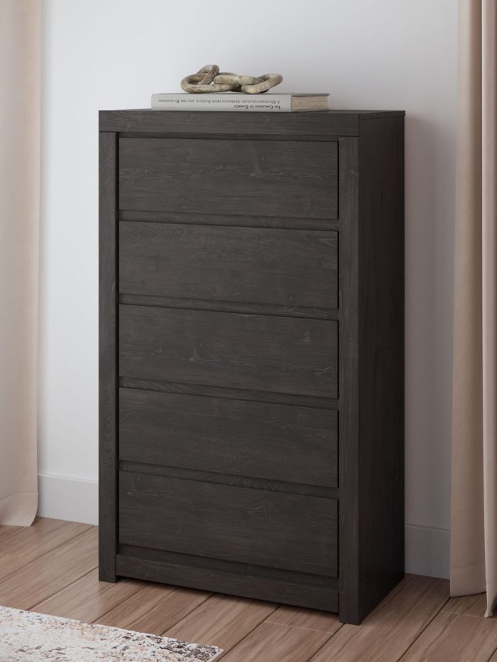 Fraluna - Charcoal - Five Drawer Chest - Image 4