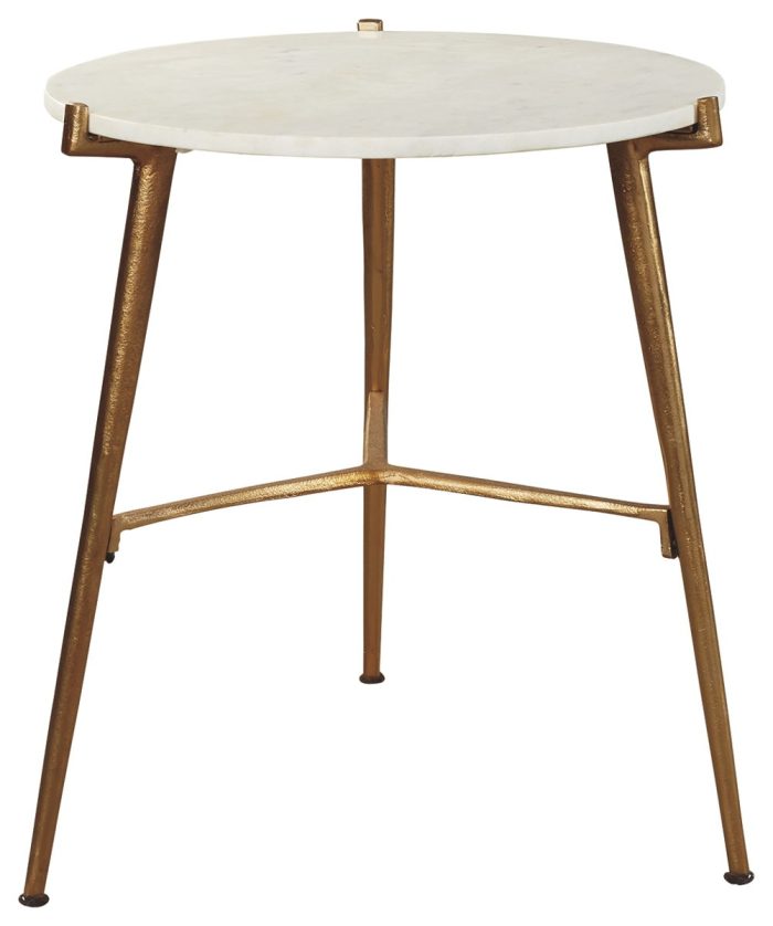 Chadton - White / Gold Finish - Accent Table - Image 2