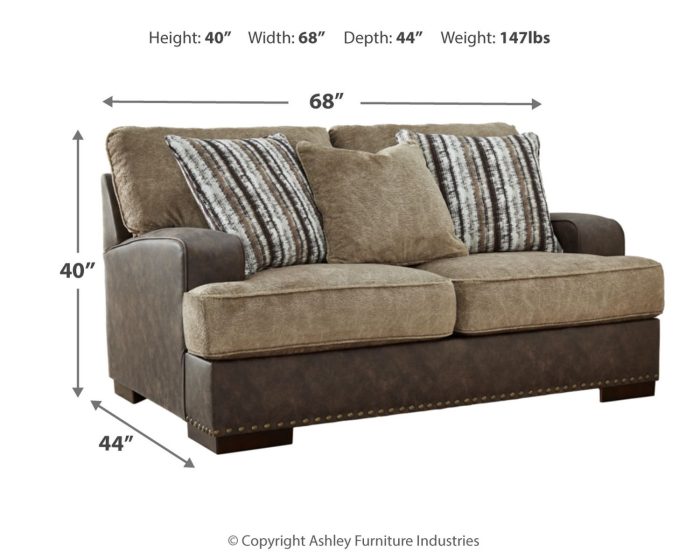 Alesbury - Chocolate - Loveseat - Image 4