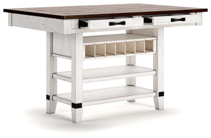 Valebeck - Rect Dining Room Counter Table With Wine Rack - Image 5