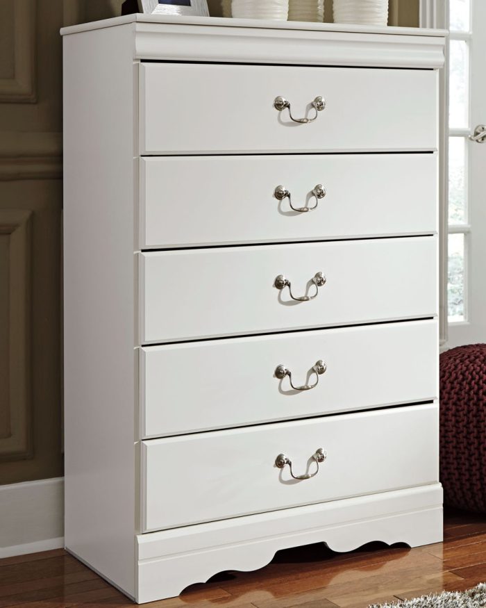 Anarasia - White - Five Drawer Chest - Image 2