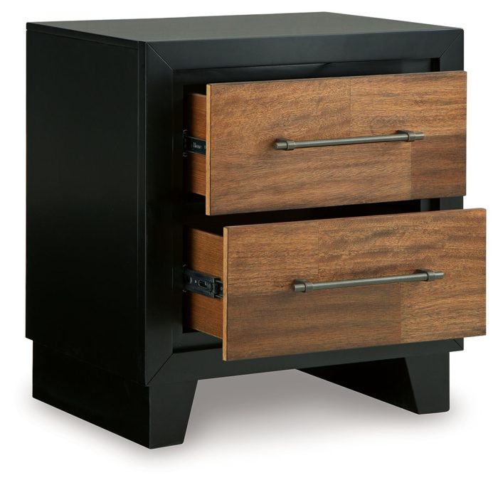 Kraeburn - Brown / Black - Two Drawer Night Stand - Image 2