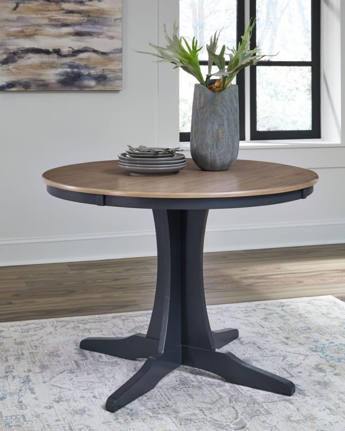 Landocken - Brown / Blue - Round Dining Room Table - Image 2