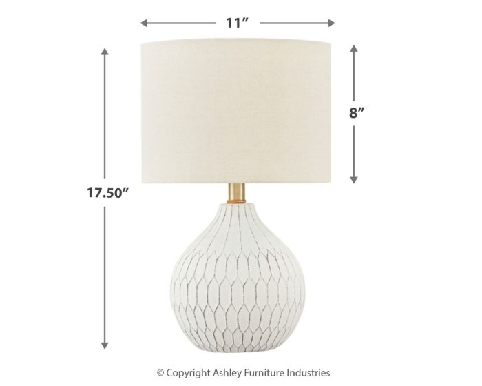 Wardmont - White - Ceramic Table Lamp - Image 2