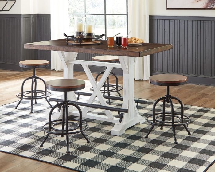 Valebeck - White / Brown - Rectangular Dining Room Counter Table - Image 4