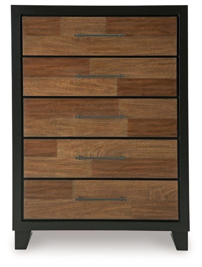 Kraeburn - Brown / Black - Five Drawer Chest - Image 4