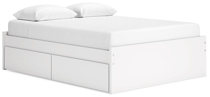 Onita - White - Queen Platform Bed With 2 Side Storage