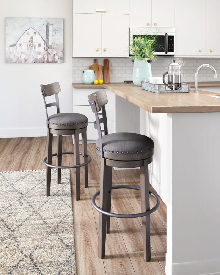 Caitbrook - Gray - Tall UPH Swivel Barstool - Image 3