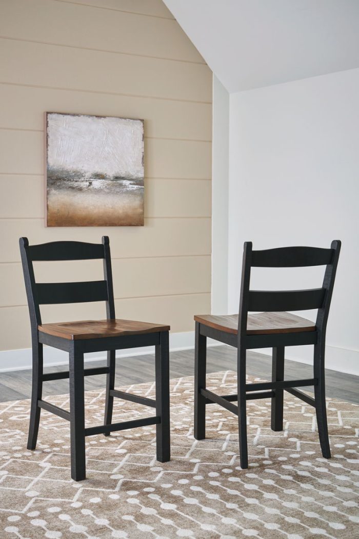 Valebeck - Black / Brown - Barstool (Set of 2) - Image 3