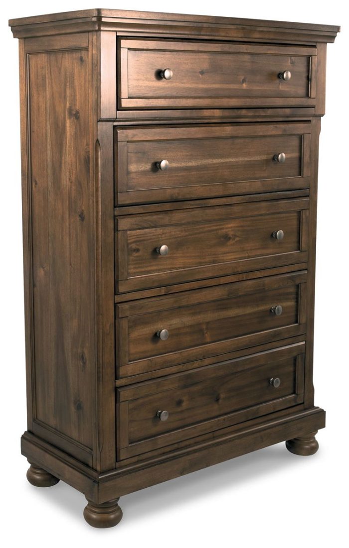 Flynnter - Medium Brown - Five Drawer Chest - Image 2