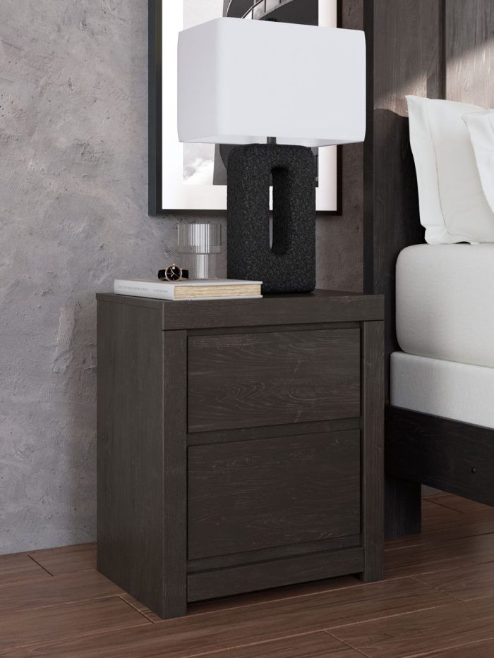 Fraluna - Charcoal - Two Drawer Night Stand - Image 2
