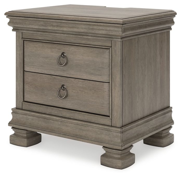 Lexorne - Gray - Three Drawer Night Stand - Image 3