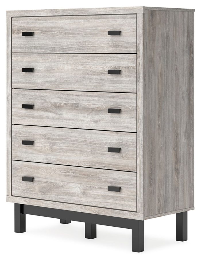 Vessalli - Black / Gray - Five Drawer Wide Chest - Image 4