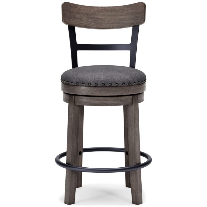 Caitbrook - Gray - UPH Swivel Barstool - Image 2