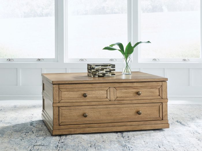 Sharlance - Light Brown - Lift Top Cocktail Table - Image 2