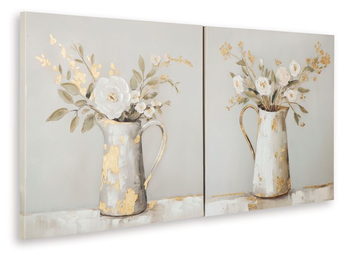 Amoryville - Taupe / Green / Gold Finish - Wall Art Set (Set of 2) - Image 3