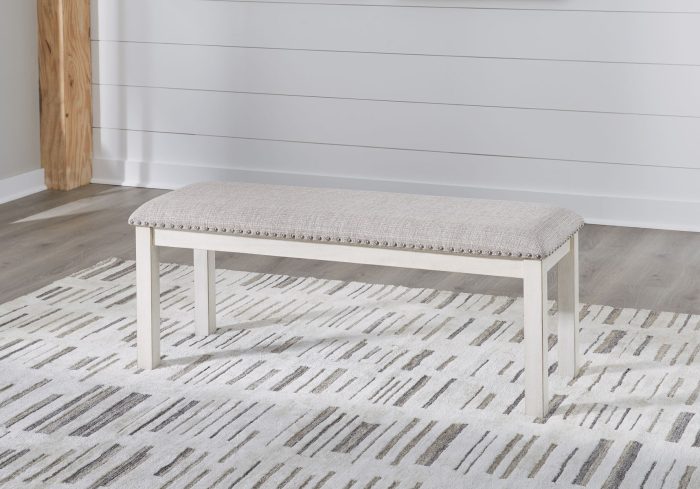 Robbinsdale - Antique White - Large Upholstered Dining Room Bench - Image 4