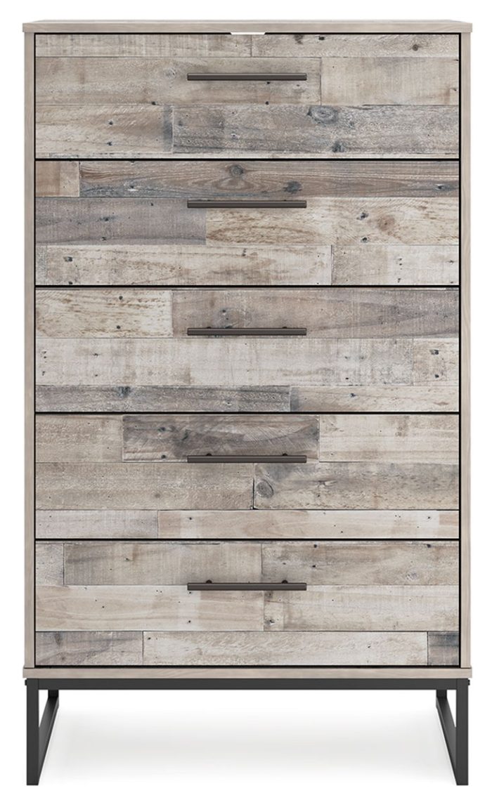 Neilsville - Whitewash - Five Drawer Chest - Image 3