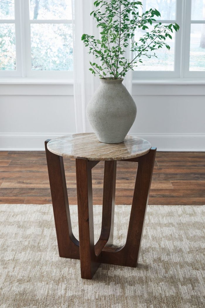 Tanidore - Warm Brown - Round End Table - Image 2