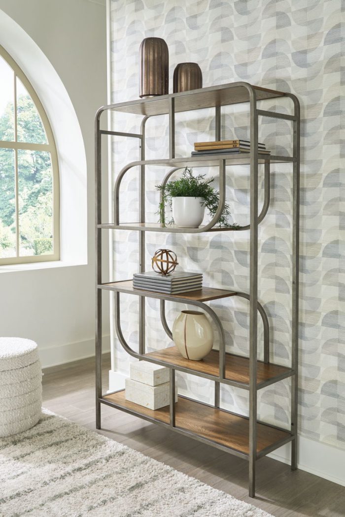 Jaddon - Brown / Antique Silver - Bookcase - Image 2