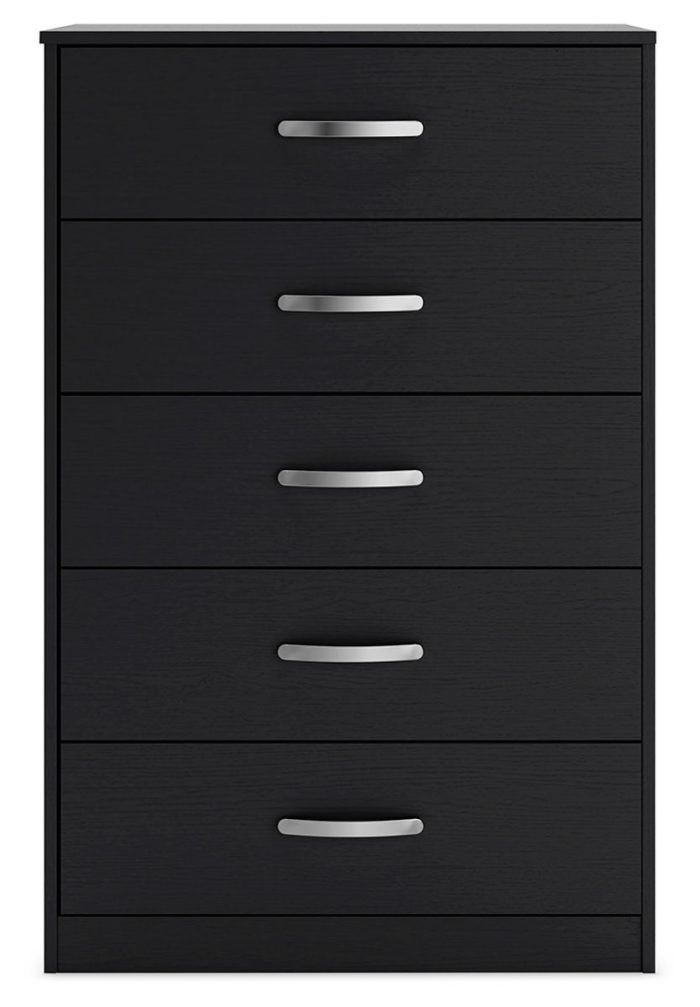 Finch - Black - Five Drawer Chest - 46" Height - Image 2