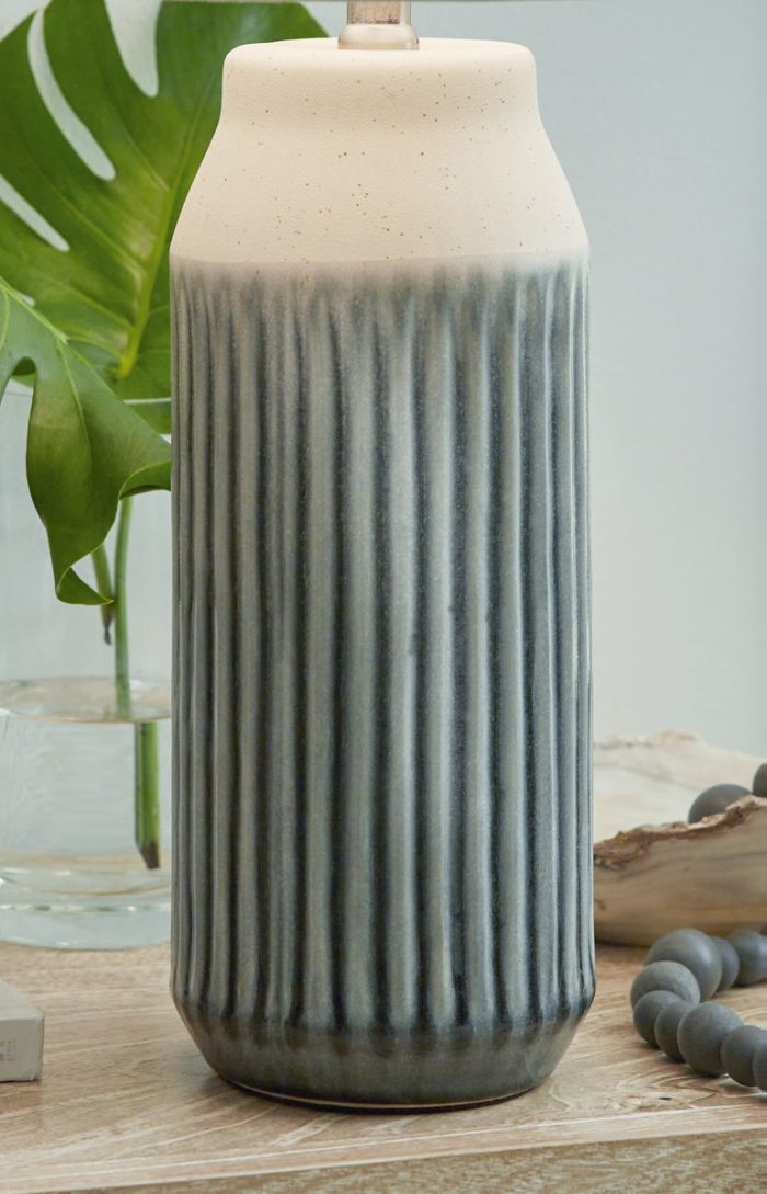 Afener - Blue / Beige - Ceramic Table Lamp (Set of 2) - Image 3