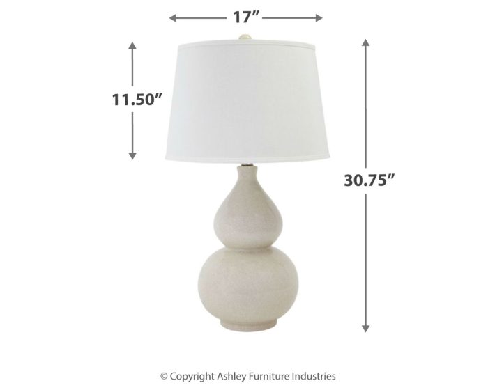 Saffi - Cream - Ceramic Table Lamp - Image 2