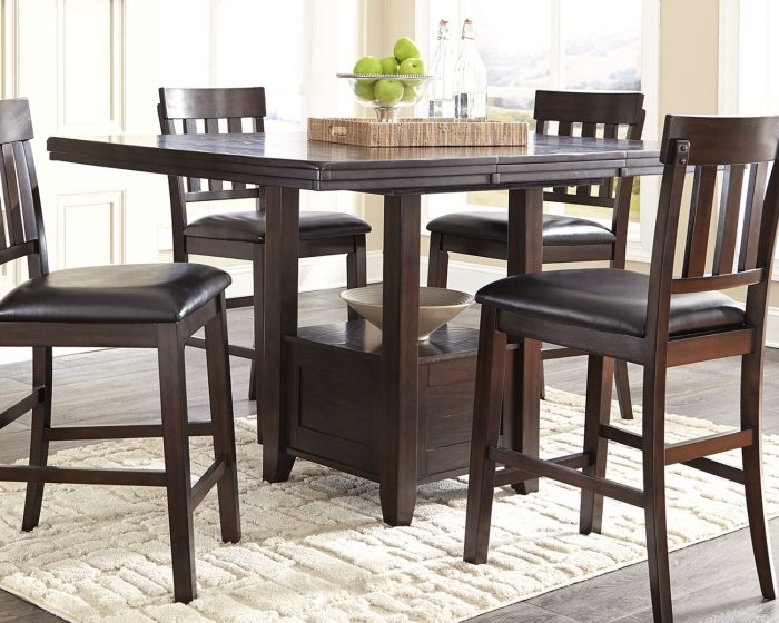 Haddigan - Dark Brown - Rectangular Dining Room Counter Extension Table - Image 3