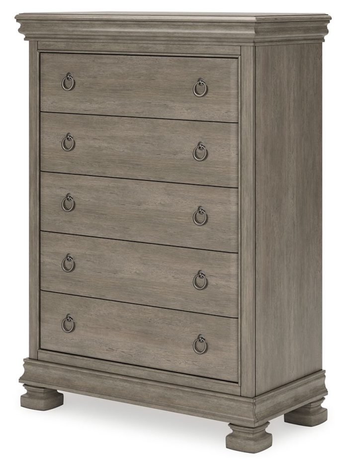 Lexorne - Gray - Five Drawer Chest - Image 4