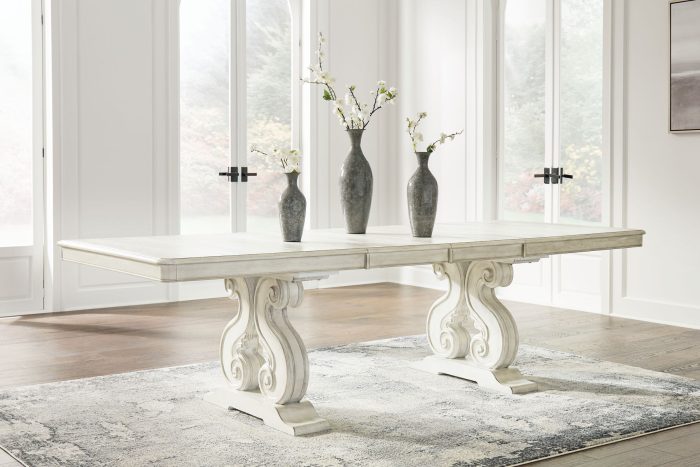 Arlendyne - Antique White - 11 Pc. - Dining Table, 8 Side Chairs, Server - Image 4