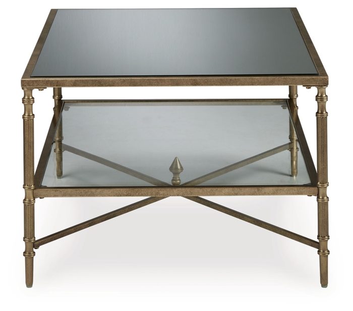 Cloverty - Aged Gold Finish - Rectangular Cocktail Table - Image 4