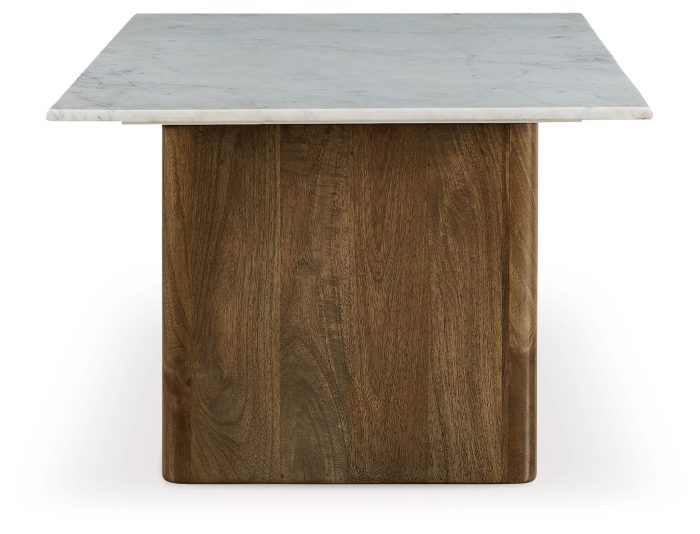 Isanti - Light Brown / White - Rectangular Cocktail Table - Image 4