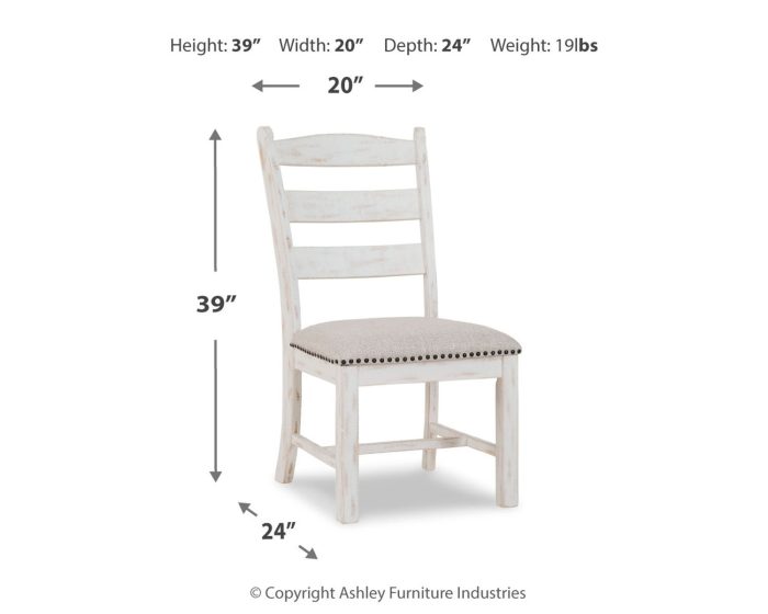 Valebeck - Beige / White - Dining UPH Side Chair (Set of 2) - Image 2