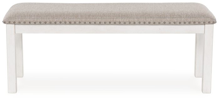 Robbinsdale - Antique White - Large Upholstered Dining Room Bench - Image 3